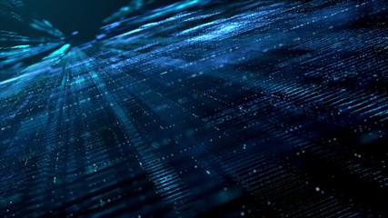 Fototapete - Digital cyber space particles for head up display and User Interface background element