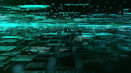 Leinwandbilder - Digital cyber space particles for head up display and User Interface background element