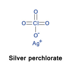 Canvas Print - Silver perchlorate is the chemical compound with the formula AgClO4. It forms a monohydrate and is a useful source of the Ag ion