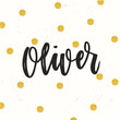 Hand drawn calligraphy personal name. lettering Oliver