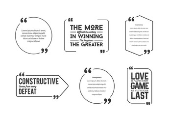 Typographic Quote Template Bubble. Template Vector Set.