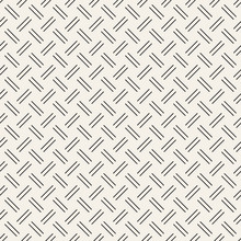 Crosshatch Vector Seamless Geometric Pattern. Crossed Graphic Rectangles Background. Checkered Motif. Seamless Black And White Texture Of Crosshatched Lines. Trellis Simple Fabric Print.