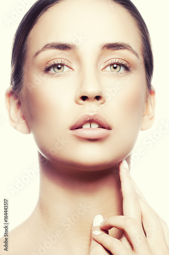 Beauty Young Woman Portrait On White Background Beautiful