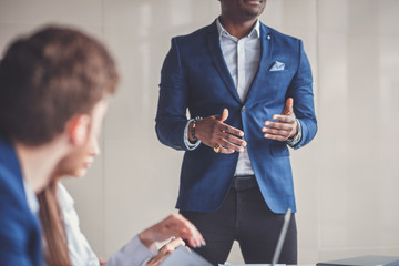 Corporate business team and manager in a meeting