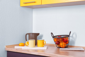 Sticker - Composition with fruits on counter in kitchen