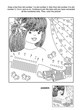 Hairdressing beautiful girl connect the dots picture puzzle and coloring page. Answer included.