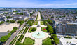 Panorama aérien sur le jardin du Mail, à Angers