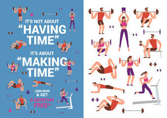 Wall Mural - Fitness Illustrations