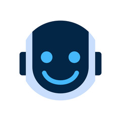 Fototapete - Robot Face Icon Smiling Face Emotion Robotic Emoji Vector Illustration