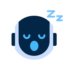 Fototapete - Robot Face Icon Napping Tired Face Emotion Robotic Emoji Vector Illustration