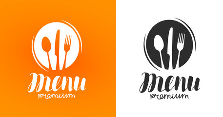 cooking, cuisine logo. icon and label for design menu restaurant or cafe. lettering, calligraphy vec