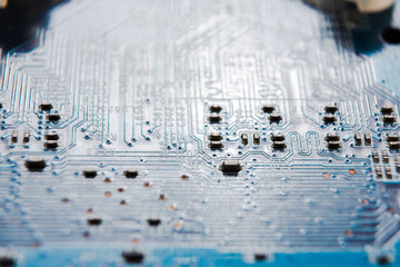 Poster - Laptop motherboard microcircuit closeup