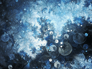 Wall Mural - Abstract fractal ocean, digital artwork for creative graphic design