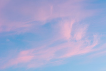 Wall Mural - Background of the pastel color evening sky and amazing clouds.	
