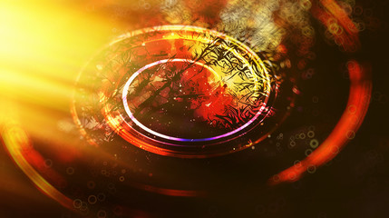 Poster - Cosmic space and stars, color cosmic abstract background and Black Fractal structure.