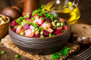 Wall Mural - Vinegret - traditional Russian vegetable salad.