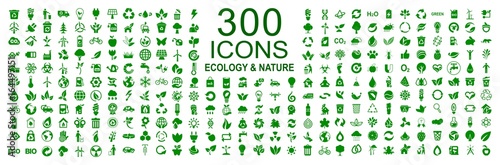 Set of 300 ecology icons – stock vector Poster Mural XXL