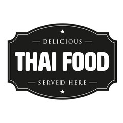 Thai food vintage sign stamp