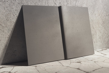 Poster - Gray hardcover notepad side