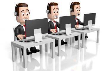 Sticker - 3D call center concept