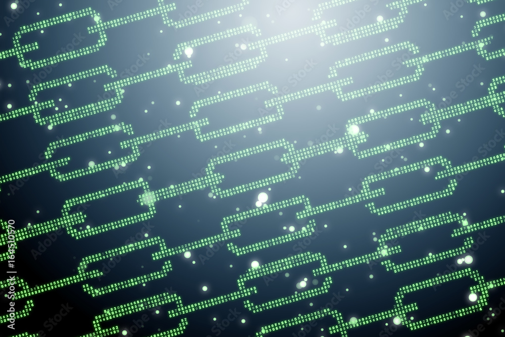 Blockchain concept as futuristic idea of database - 3d rendering