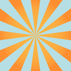 Wall Mural - Orange and blue sunburst abstract background, vintage theme