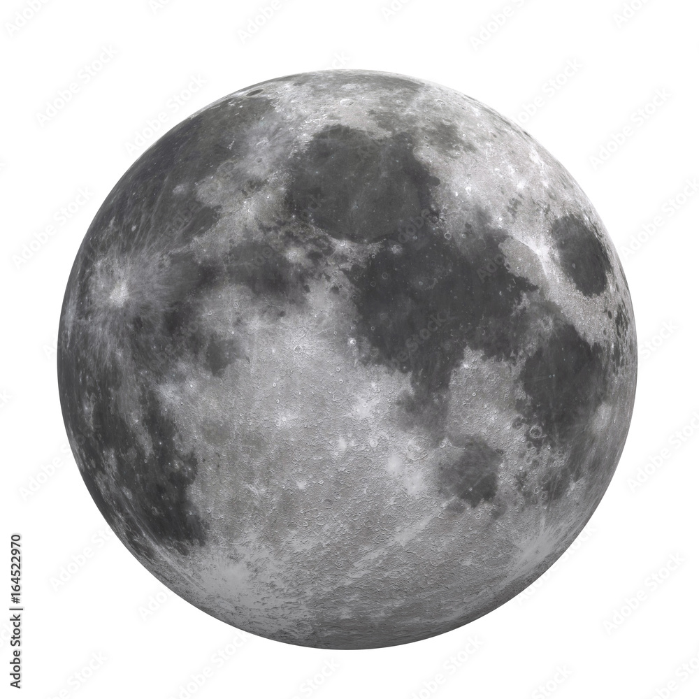 Full Moon Isolated  (Elements of this image furnished by NASA) - obrazy, fototapety, plakaty 