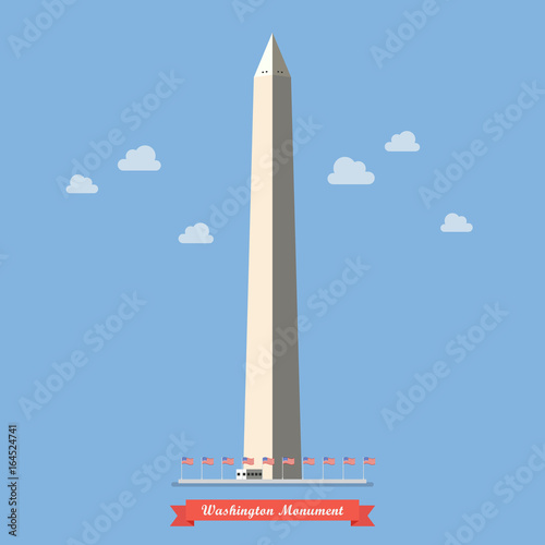 Fotomural Washington monument in flat style