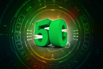 Poster - 3d rendering 5G Network 5G Connection