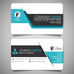 Wall Mural - blue modern creative business card and name card,horizontal simple clean template vector design, lay