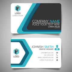 Wall Mural - blue modern creative business card and name card,horizontal simple clean template vector design, lay