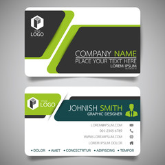 Wall Mural - green modern creative business card and name card,horizontal simple clean template vector design, la