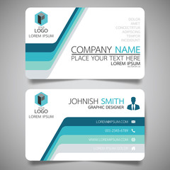 Wall Mural - blue modern creative business card and name card,horizontal simple clean template vector design, lay