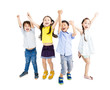 © Tom Wang - Group of happy  kids jumping and dancing