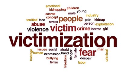 Canvas Print - Victimization animated word cloud, text design animation.