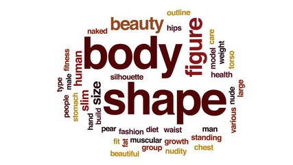 Poster - Body shape animated word cloud, text design animation.