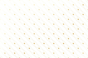 Poster - Golden texture. Geometric seamless pattern with connected lines and dots. Lines plexus circles. Graphic background connectivity. Modern stylish backdrop for your design. Vector illustration.