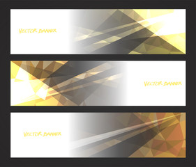 Wall Mural - A set design of abstract modern vector bright horizontal web banner colourful with shiny polygonal background illustration eps10