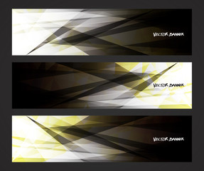 Wall Mural - A set design of abstract modern vector bright horizontal web banner colourful with shiny polygonal background illustration eps10