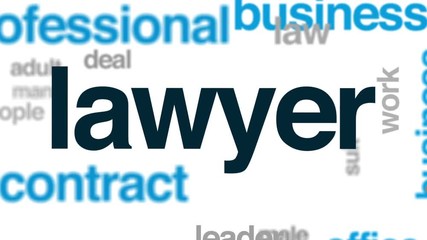 Poster - Lawyer animated word cloud, text design animation.