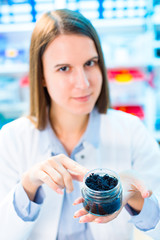 Canvas Print - Fish caviar research in laboratory. Food Processing and Quality Control Fish