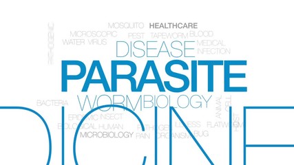 Canvas Print - Parasite animated word cloud, text design animation. Kinetic typography.