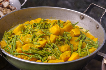 Filipino food - (Ginataang Kalabasa)Squash cooked in coconut milk