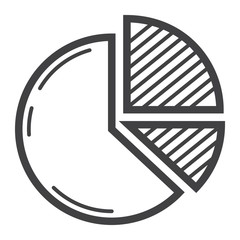 Aufkleber - Pie Chart line icon, business and diagram, vector graphics, a linear pattern on a white background, eps 10.