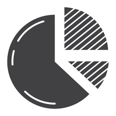 Aufkleber - Pie Chart solid icon, business and diagram, vector graphics, a glyph pattern on a white background, eps 10.