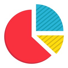 Aufkleber - Pie Chart flat icon, business and diagram, vector graphics, a colorful solid pattern on a white background, eps 10.