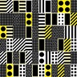 © creatorsclub - Decorative geometric shapes tiling. Monochrome irregular pattern.  Abstract  background. Artistic decorative ornamental lattice