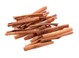 Cinnamon sticks isolated on white background