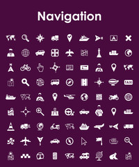 Poster - Set of navigation simple icons