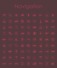 Poster - Set of navigation simple icons